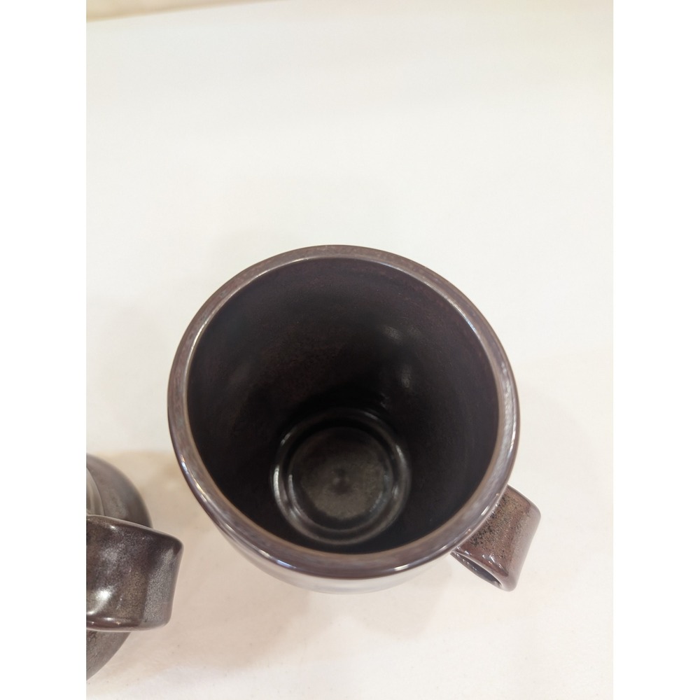 Artisan Pottery Mugs Pair Brown‎ Glazed Ceramic Coffee Tea Cups Handmade - Picture 5 of 9